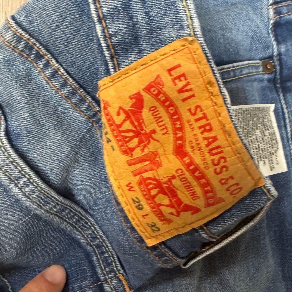 Lot of 2 Levis 514 Jeans 29x34 Blue Denim Regular Straight Fit Mens Medium Fade - Picture 3 of 13